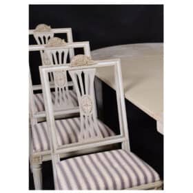 Swedish Gustavian Dining Chairs, Set of 6, Mid-20th Century