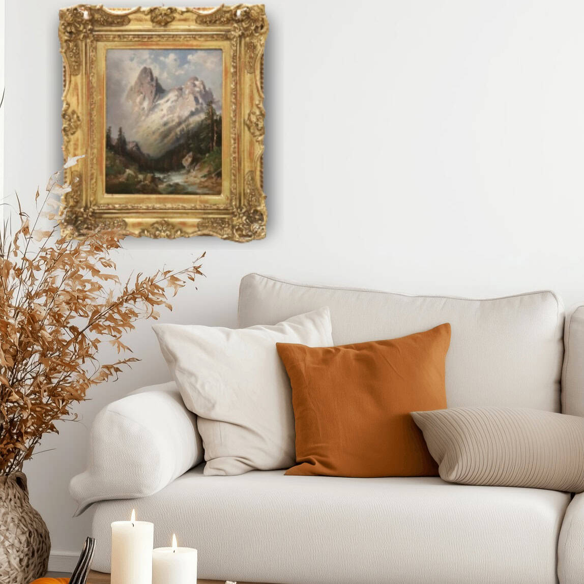 20th-Century Alpine Landscape Oil Painting - Image 14