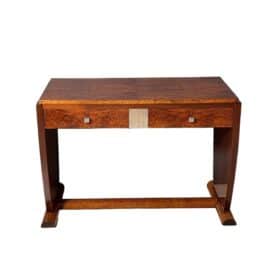 Art Deco Console Table, Thuja Roots, Birch, Silver-Plate, France circa 1925