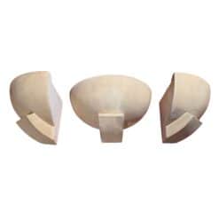 Suite of 3 Art Deco Wall Sconces, Patinated Plaster, France, circa 1925