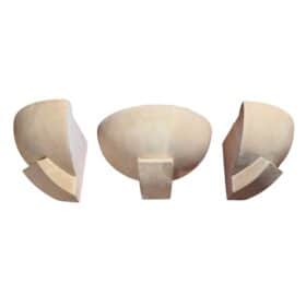 Suite of 3 Art Deco Wall Sconces, Patinated Plaster, France, circa 1925