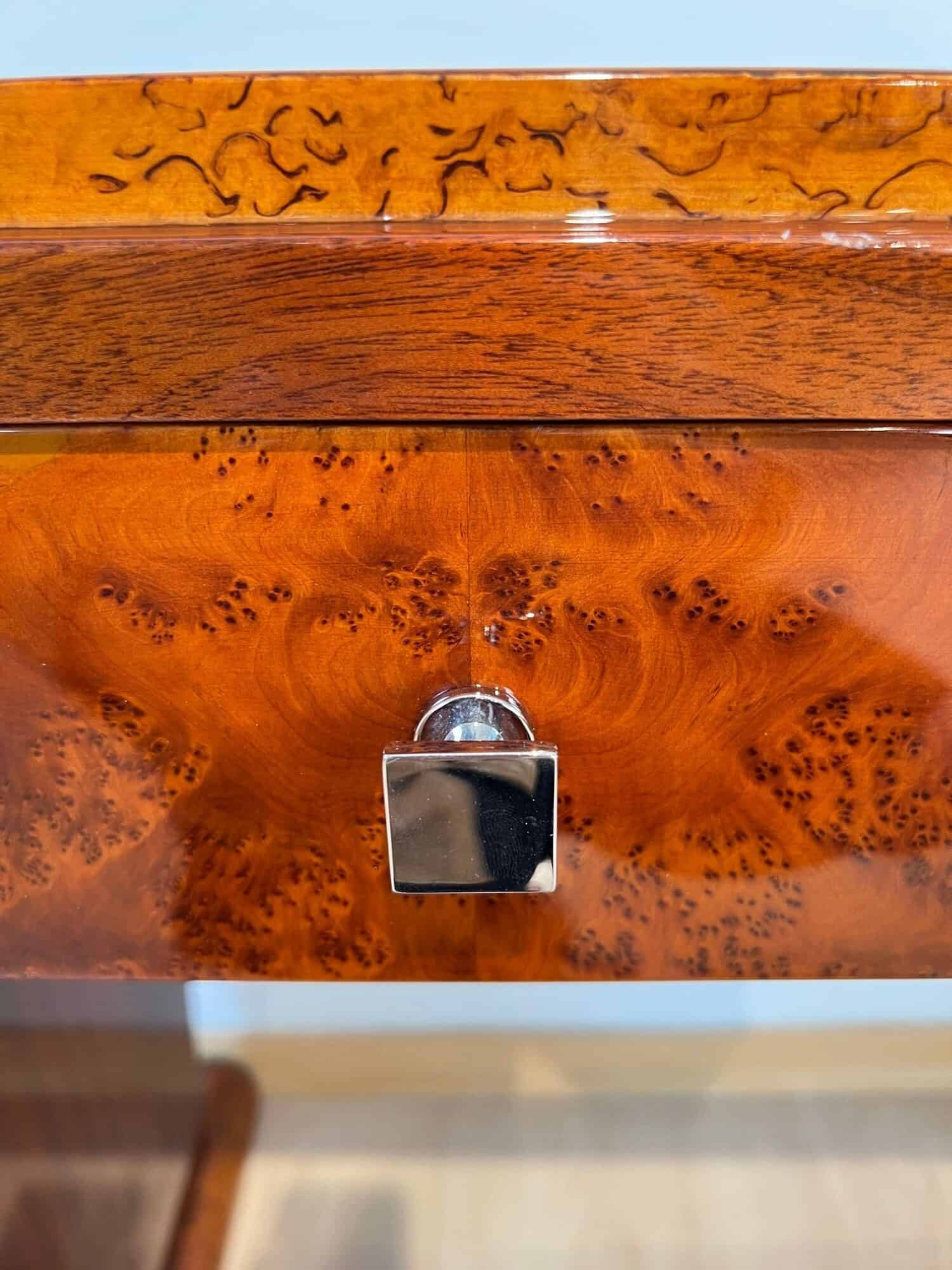 Art Deco Console Table, Thuja Roots, Birch, Silver-Plate, France circa 1925 - Image 17