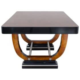 Expandable Art Deco Dining Table, Thuja Roots, Lacquered, France, circa 1930