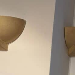 Alternative view of Suite of 3 Art Deco Wall Sconces, Patinated Plaster, France, circa 1925