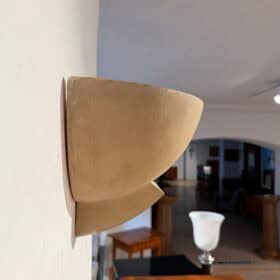 Suite of 3 Art Deco Wall Sconces, Patinated Plaster, France, circa 1925