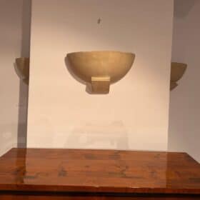 Suite of 3 Art Deco Wall Sconces, Patinated Plaster, France, circa 1925