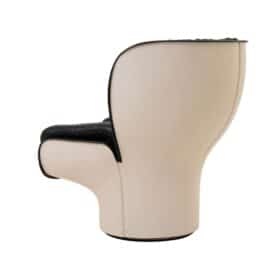 Elda Chair, Joe Colombo, Comfort, Black and Creme, Italy, circa 1970