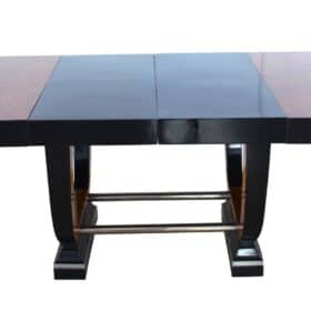 Expandable Art Deco Dining Table, Thuja Roots, Lacquered, France, circa 1930
