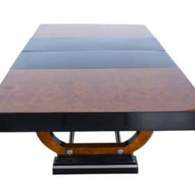 Expandable Art Deco Dining Table, Thuja Roots, Lacquered, France, circa 1930