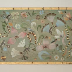 Alternative view of Contemporary Painted Canvas, Lemurs, Birds, and Flowers