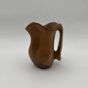 Small Sculptural Walnut Pitcher, Alexandre Noll-Style, 1950s.