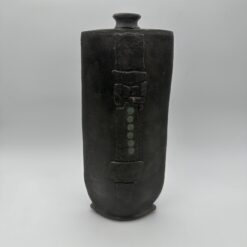 Alternative view of Brutalist Black Ceramic Vase, Signed Studio Piece, 1970s.