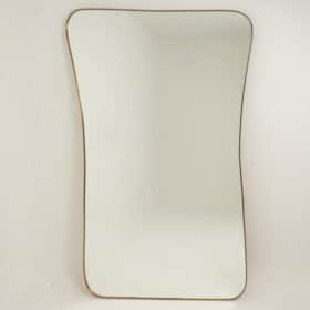 Gio Ponti Style Mirror, Brass, 1980s/1990s.