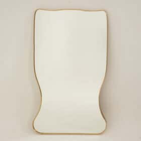 Brass Mirror, in the style of Gio Ponti, 1980s