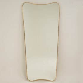 Patinated Brass Mirror, 1980s/1990s.