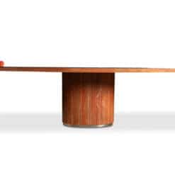 Alternative view of Willy Rizzo Table, Orange-Red Travertine, 1970s