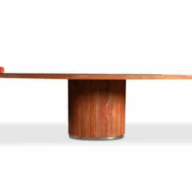 Willy Rizzo Table, Orange-Red Travertine, 1970s