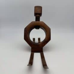 Alternative view of Sculptural Bottle Holder, Solid Wood, "Nut on Skis," 1970s.