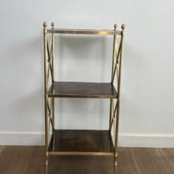 Alternative view of Brass and Eglomise Glass Shelf, Attributed to Maison Jansen