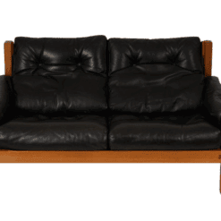 Alternative view of Pierre Chapo Sofa, S22 two-seater, Elm and Black Leather, 1970