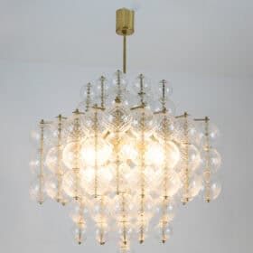 Kamenicky Senov Chandelier, Blown Glass, 1970s