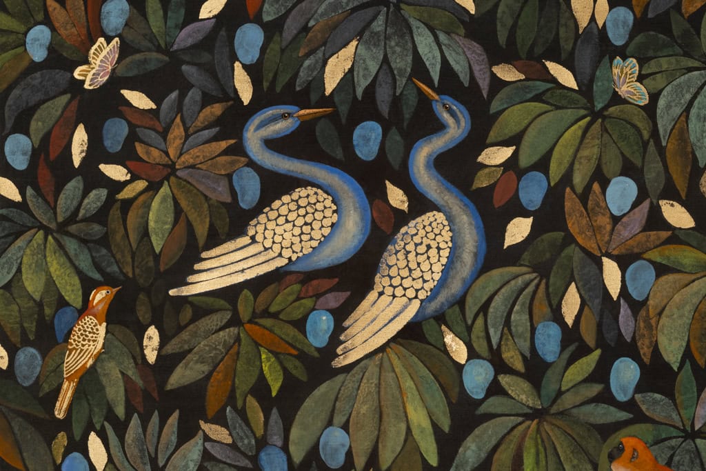 Painted Decorative Panel, “Paradise Lost,” Contemporary - Image 3