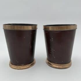Pair of French Painted Toleware Cache-Pots, 19th Century.