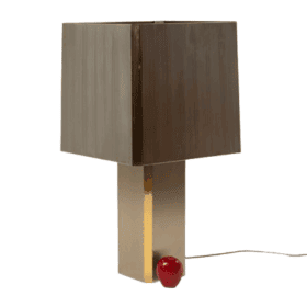 Large Brushed Metal Lamp, 1970s.