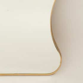 Brass Mirror, in the style of Gio Ponti, 1980s