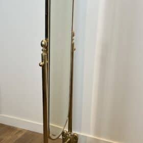 Polished Brass Cheval Mirror, Neoclassical Style circa 1970