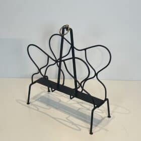 Jacques Adnet Style French Modernist Magazine Rack, 1950s.