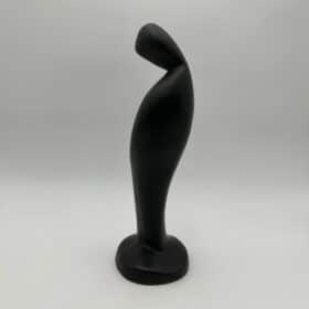 Modernist Black Ceramic Sculpture, 
