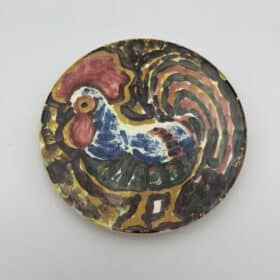 Small Ceramic Plates, Pair, Bird Decor, 1950s-1960s.