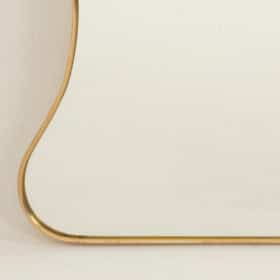 Brass Mirror, in the style of Gio Ponti, 1980s