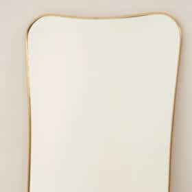 Gilded Brass Mirror, in the style of Gio Ponti, 1980s or 1990s.