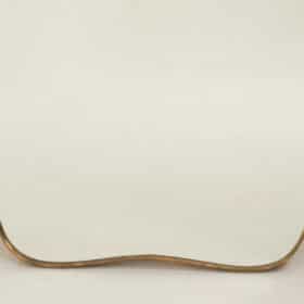 Patinated Brass Frame Mirror, in the style of Gio Ponti