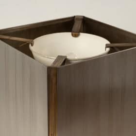 Large Brushed Metal Lamp, 1970s.
