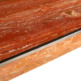 Willy Rizzo Table, Orange-Red Travertine, 1970s