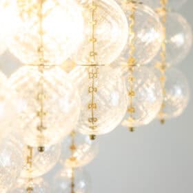 Kamenicky Senov Chandelier, Blown Glass, 1970s