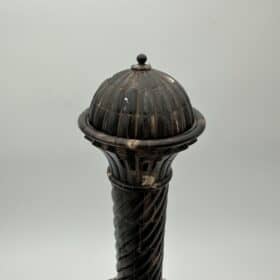 Large Ceremonial Bottle, Twisted Horn Veneer and Brass, 1980s