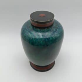 Sèvres Porcelain Covered Vases, Pair, Emerald Glaze, Art Deco