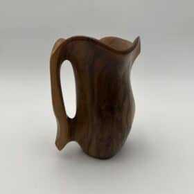 Small Sculptural Walnut Pitcher, Alexandre Noll-Style, 1950s.