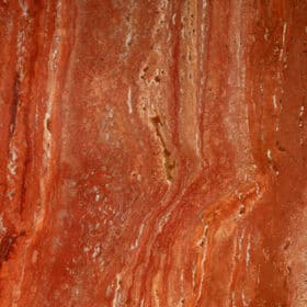 Willy Rizzo Table, Orange-Red Travertine, 1970s