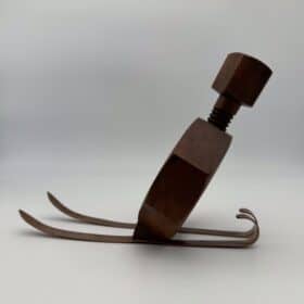 Sculptural Bottle Holder, Solid Wood, 