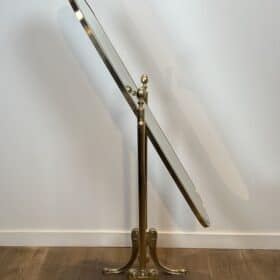 Polished Brass Cheval Mirror, Neoclassical Style circa 1970