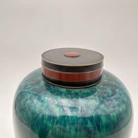 Sèvres Porcelain Covered Vases, Pair, Emerald Glaze, Art Deco