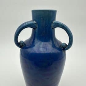 Cobalt Blue Baluster Vase, Twin-Handled, 1930s
