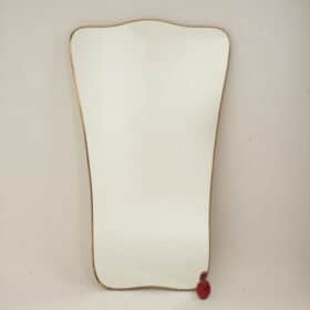 Patinated Brass Frame Mirror, in the style of Gio Ponti