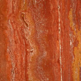 Willy Rizzo Table, Orange-Red Travertine, 1970s