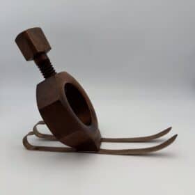 Sculptural Bottle Holder, Solid Wood, 